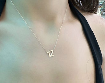 Collar con número personalizado: Plata de ley 925, estilo minimalista