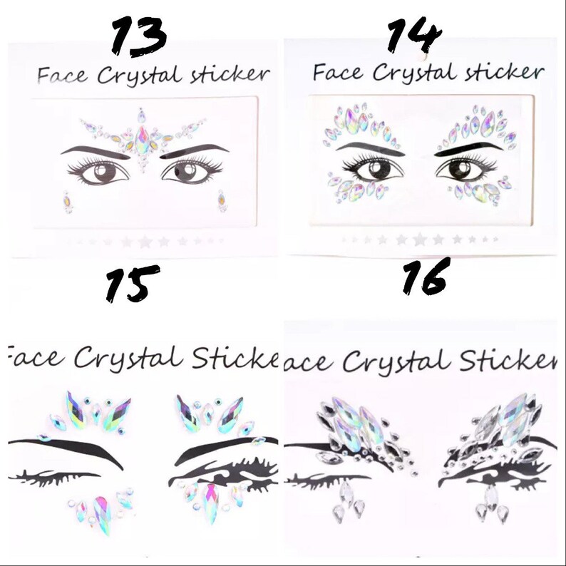 Festival Face Jewels Crystal Body Stickers Make up Face Gems Etsy