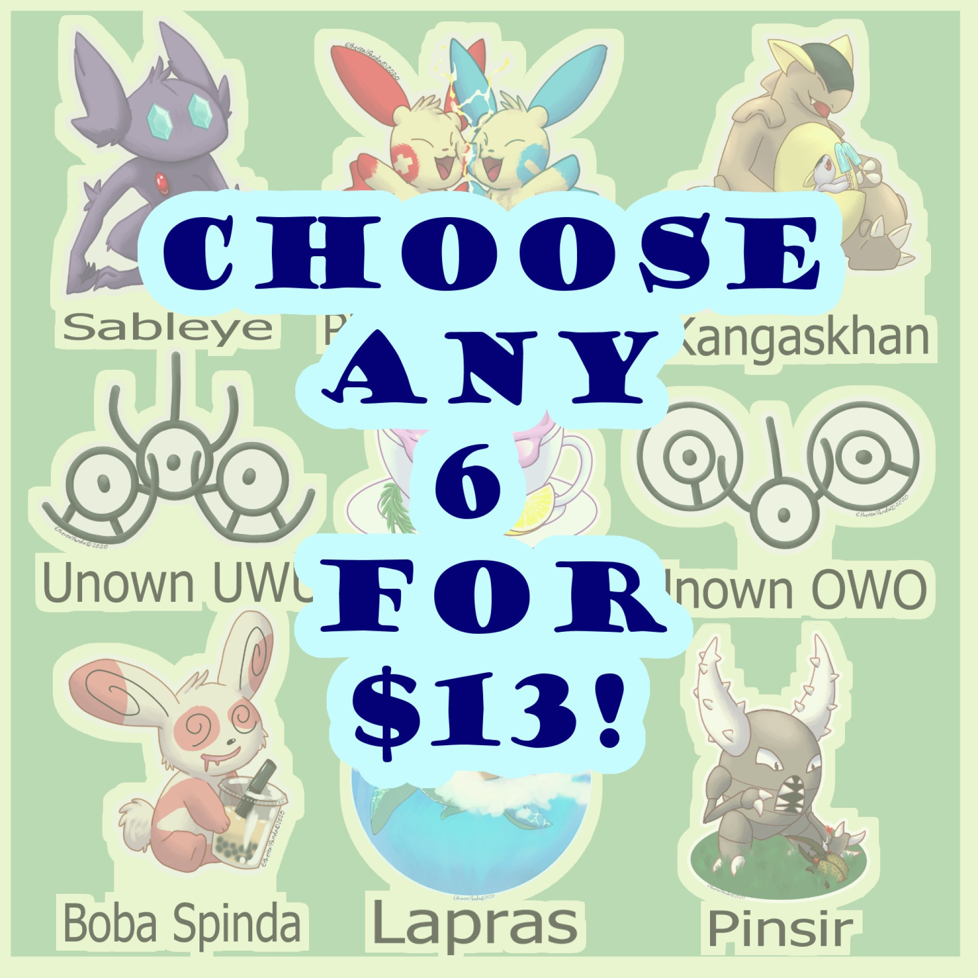 Pokemon Sticker Reward Custom Pokemon Sticker Bundle Pack, 3 Inch Stickers - Etsy