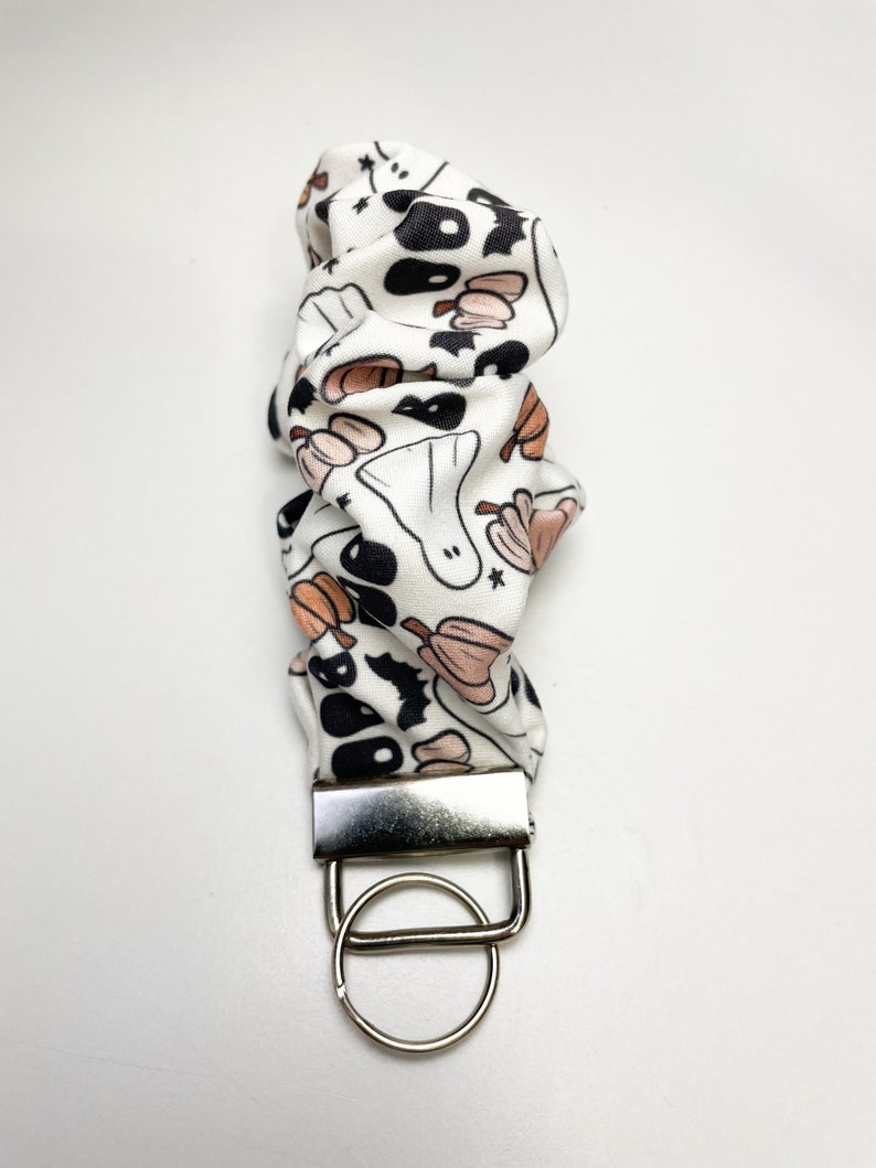 BOO Ghost Scrunchie Key Wristlet Keychain Granola Girl Coquette