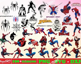 550+ Files Spiderman Svg Bundle Layered Item, Clipart, Cricut, Digital Vector Cut File, +190 Unique Designes, Svg, Png, Dxf, Eps Files