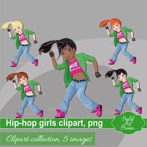 Hip hop dancer download - Dancing clipart - Girl png - Hip hop clipart - Little black girl - Mother's day png - Dance art - African American