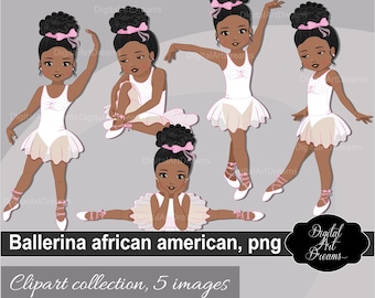 Melanin Girl Magic Graphics Afro African American clip art Download Black Ballerina Clipart png