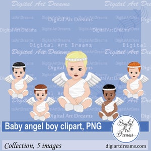 Angel baby boy clipart - Angel clipart - Baby boy png - Christmas clipart - Angel png - Christmas designs - Digital artwork - Scrapbooking