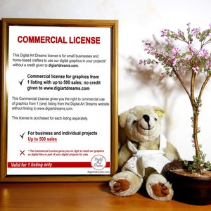 Commerciële licentie op Clipart Geen krediet vereist voor 1 aanbieding (tot 500 verkopen) door Digital Art Dreams