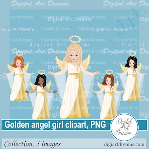 Imágenes prediseñadas del ángel dorado - pequeña niña png - clipart de Navidad - angel png - diseños de Navidad - Obras de arte digitales - Arte scrapbooking, Fabricación de tarjetas