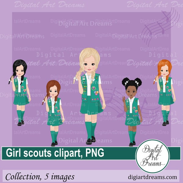 Girl scout png - Little scouts - Character clip art - Black kid clipart - African American - Digital artwork - Junior, image png, schoolgirl