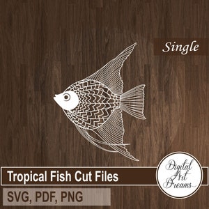 Fish SVG designs Paper cutting templates SVG files for cricut Tropical fish papercut DIY paper wall art Paper craft Papercutting image 1