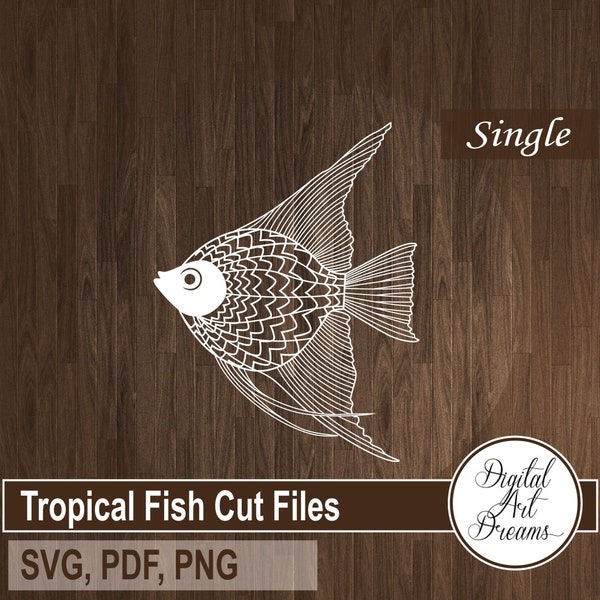 Fish SVG designs - Paper cutting templates - SVG files for cricut - Tropical fish papercut - DIY paper wall art - Paper craft - Papercutting