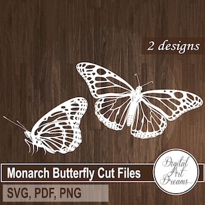 Monarch butterfly SVG files - Butterfly SVG for Cricut - Paper cutting template - Paper cut out design - Cuttable silhouette - Paper craft