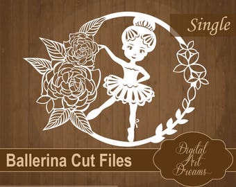 ballerina girl svg paper cut template pdf baby papercut etsy