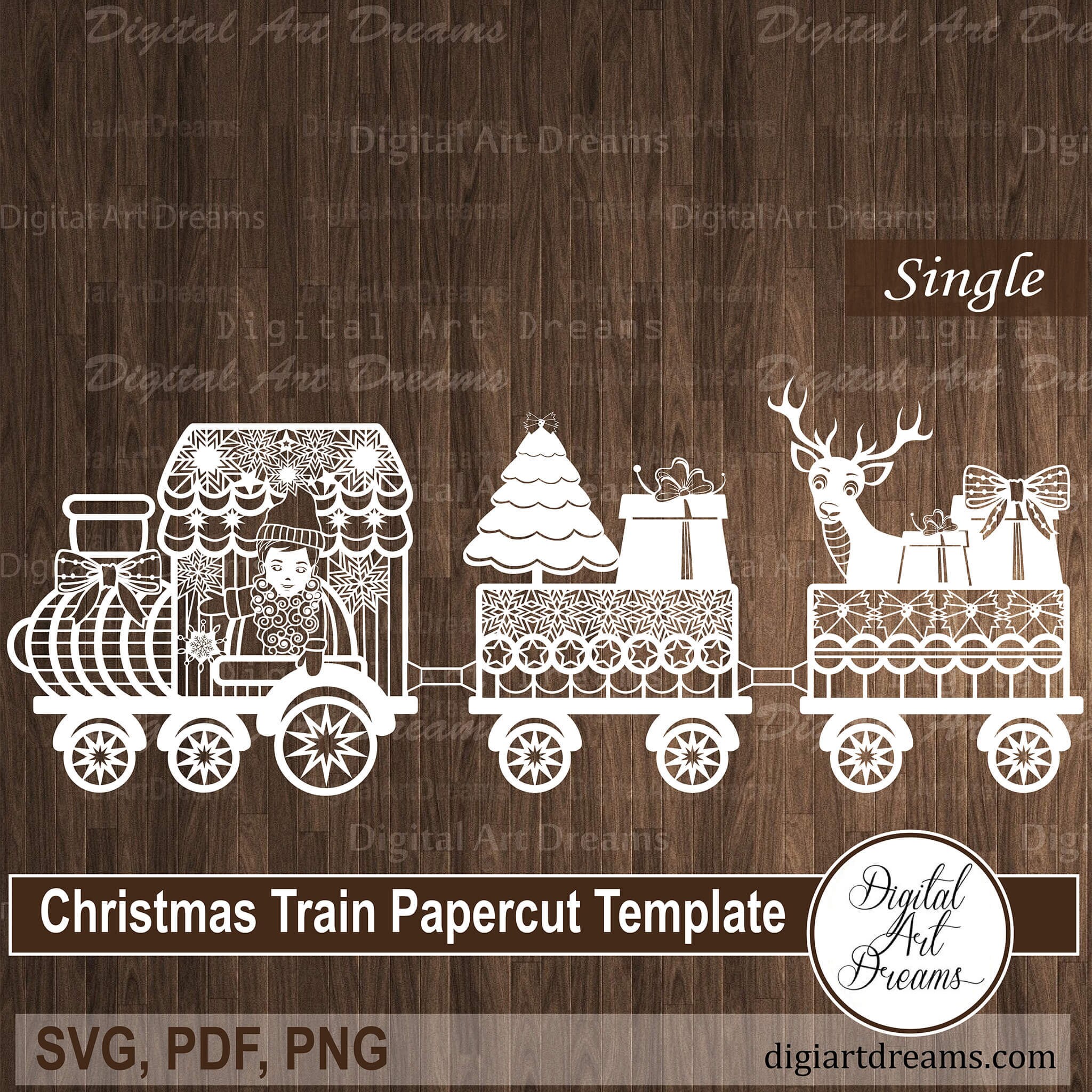 Christmas Train SVG Christmas SVG Papercut Svg Files for - Etsy