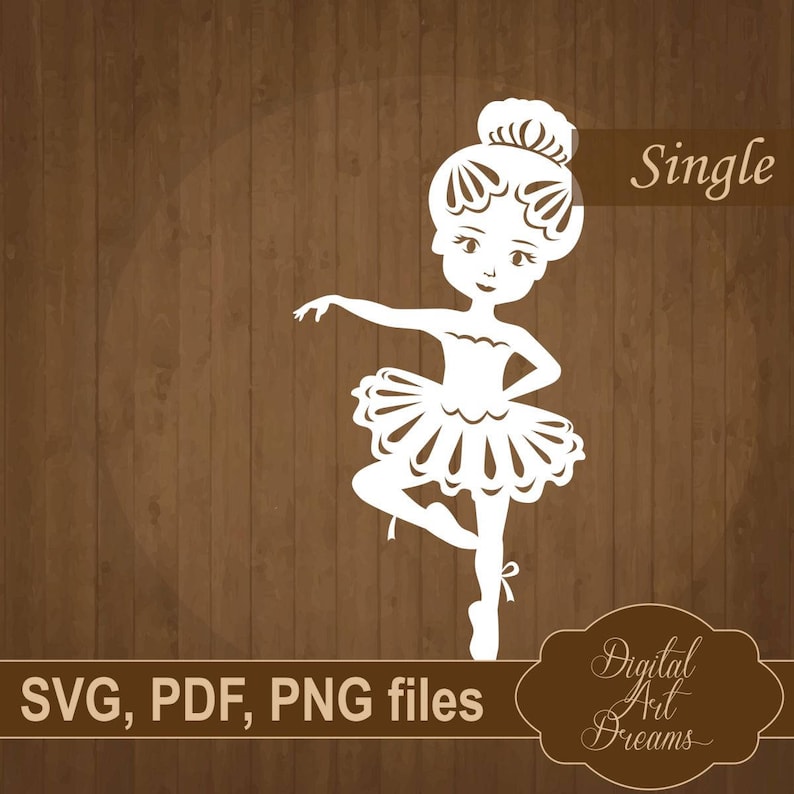 Ballerina Girl SVG, Paper Cut Template PDF, Baby Papercut, Cuttable