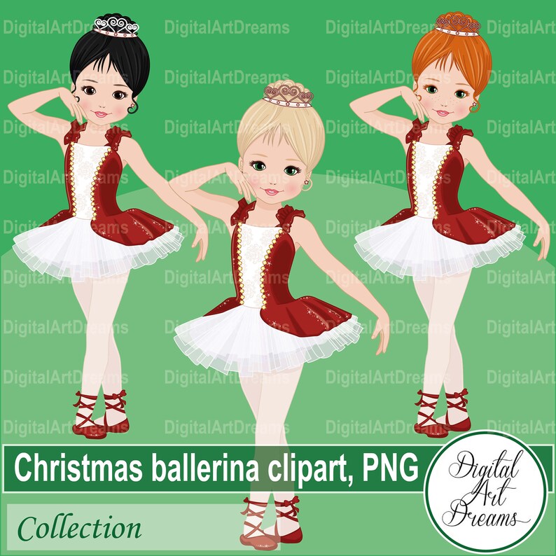 Christmas Ballerina Clipart Ballet Dancer Png Ballerina - Etsy