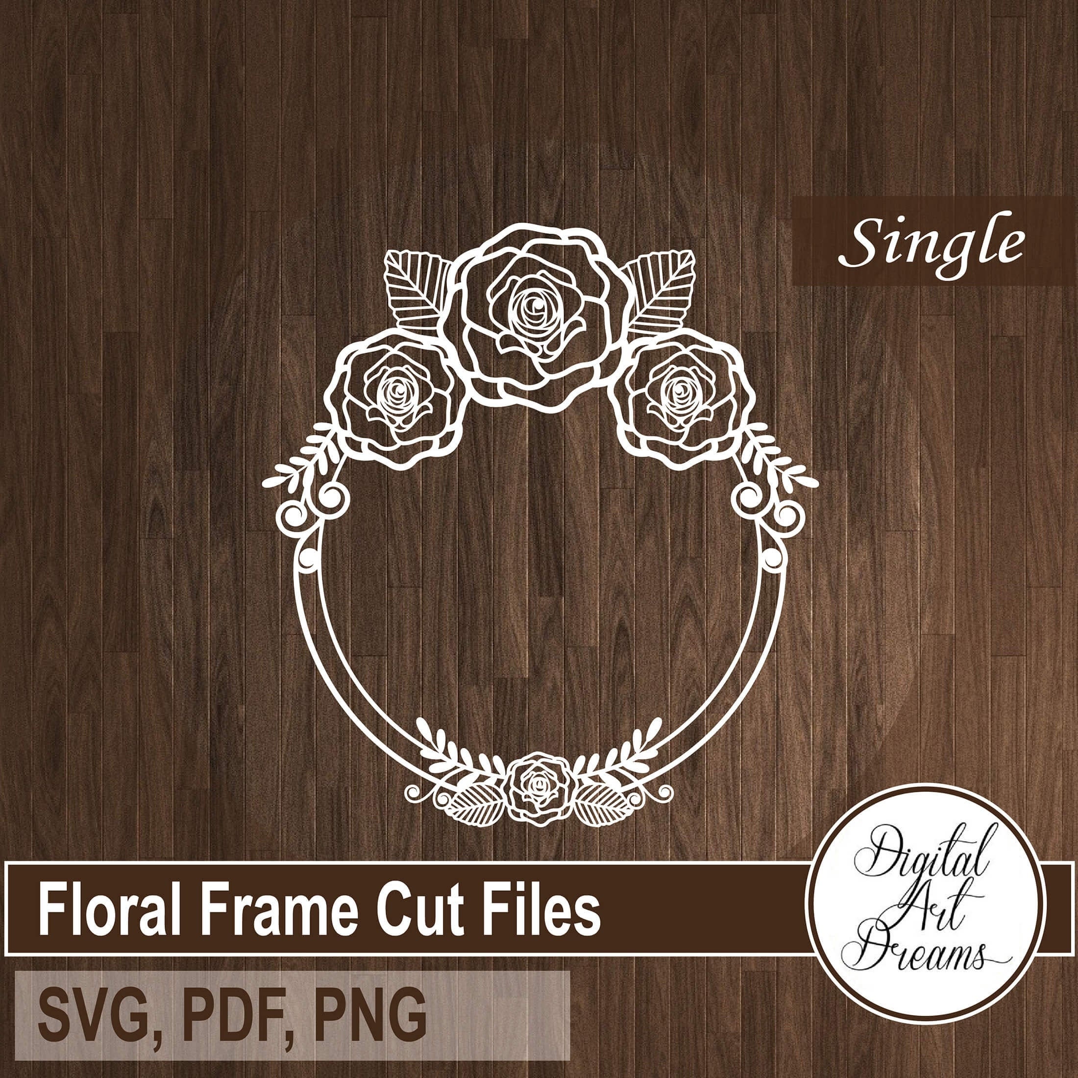 Roses Frame - Round Frame SVG - Floral Paper Cut Art - SVG for Cricut ...