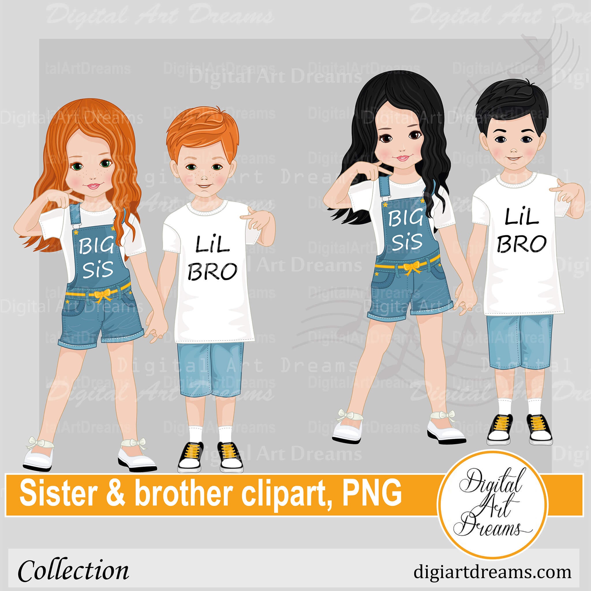 Brother and Sister Clipart, Cute Characters, Family Clipart Png, Little  Girl Clipart, Digital Images, Printables, African American Kids Art - Etsy  New Zealand, image size:2048x2048