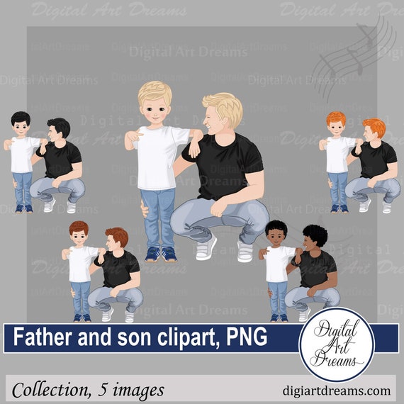 Clipart de padre e hijo png clipart familiar personajes - Etsy España