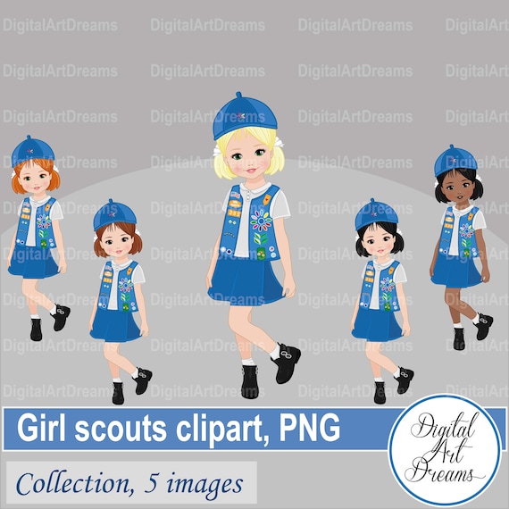 Girl Scout Clip Art Girl Scouts Daisy Little Girl Clip Art Etsy