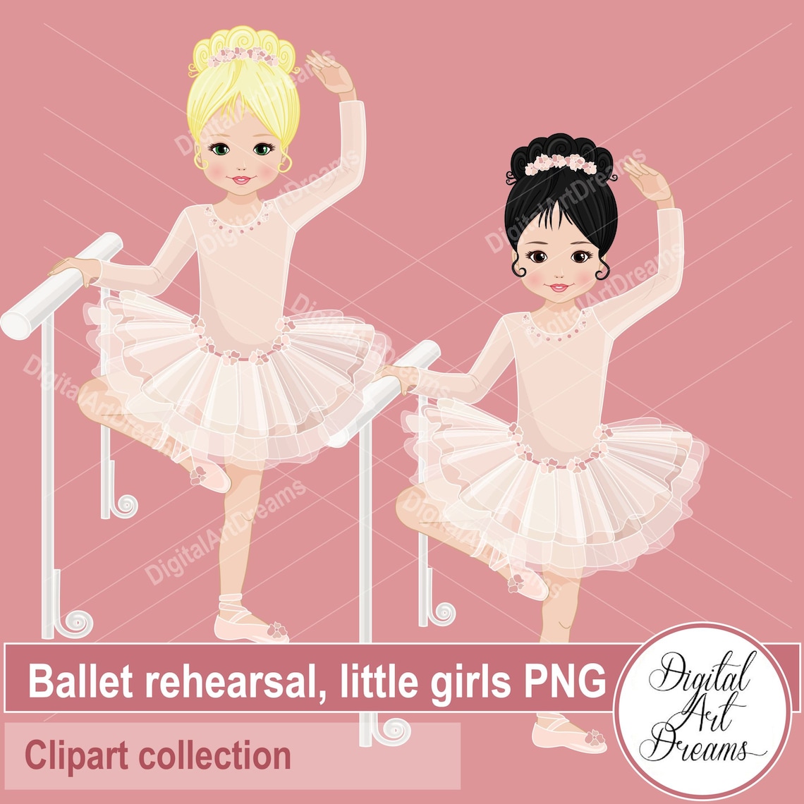 Ballet rehearsal clip art Ballerina сlipart Little girls Etsy