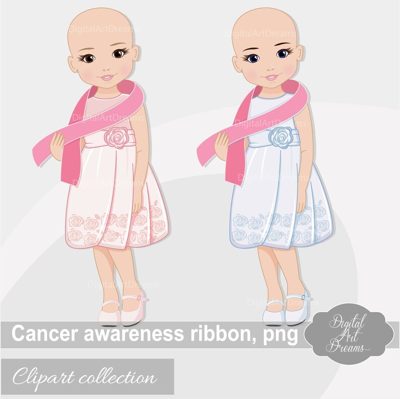 Cancer Awareness Ribbons Clipart, Bald Little Girls Clip Art, Cute ...