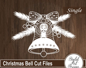 Christmas bell SVG - Angel SVG - Christmas svg - Papercut - svg files for Cricut - Paper cutting templates - Cut out design - Paper craft
