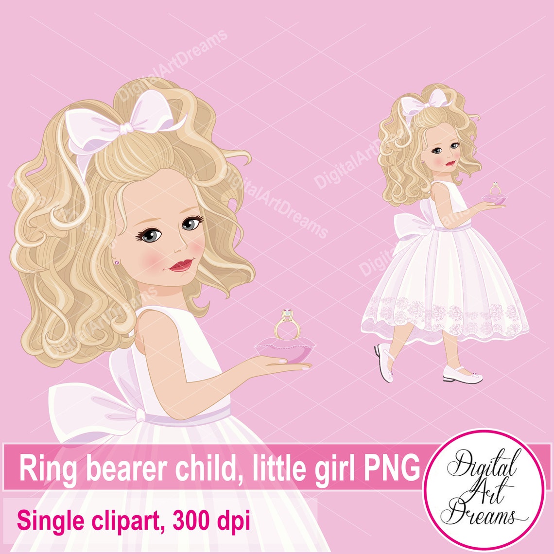 Ring Bearer Child Clipart Proposal Graphics Little Girl Png Etsy