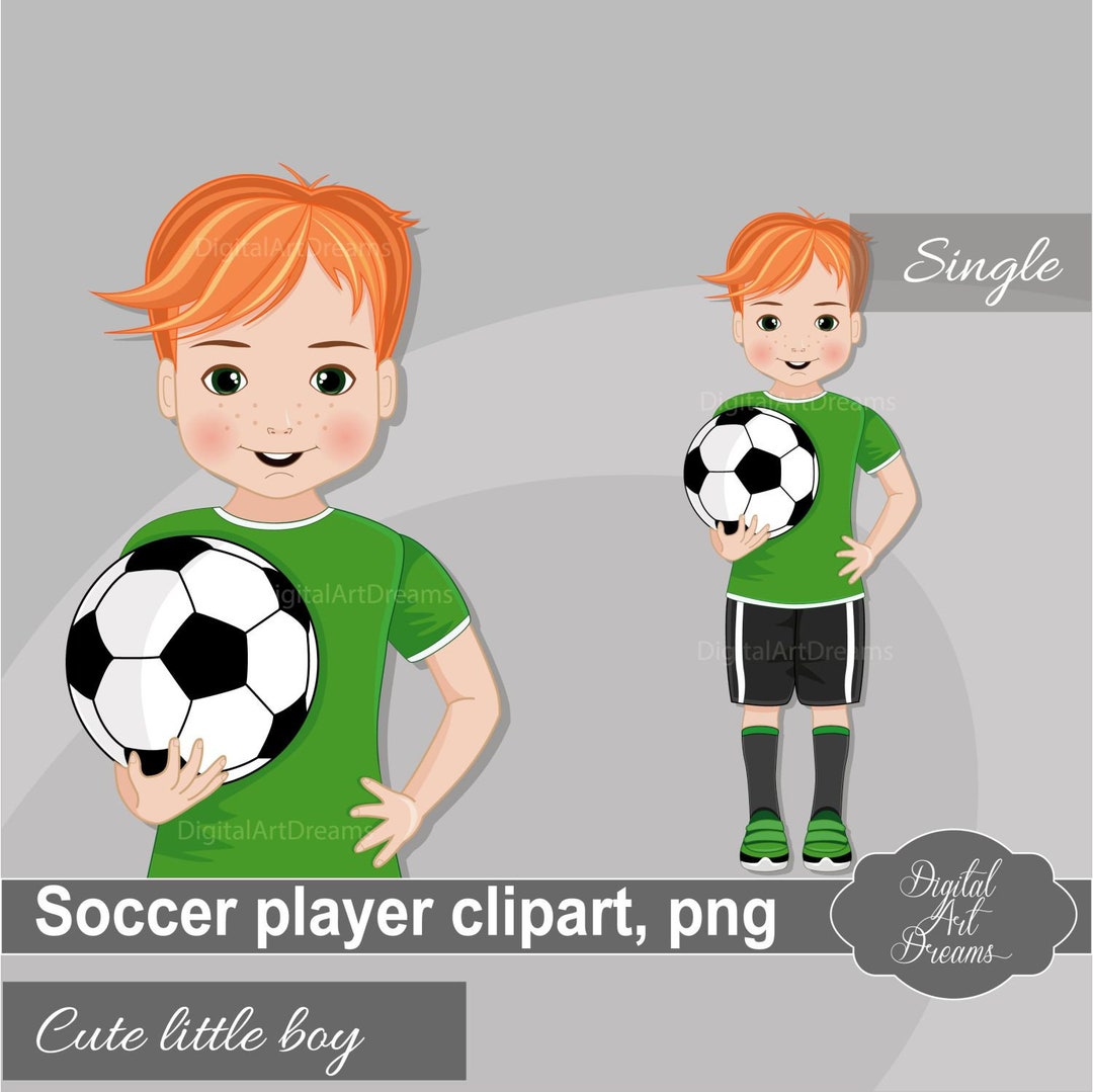 Soccer Ball Clipart Little Boy Clip Art Soccer Player Etsy Uk