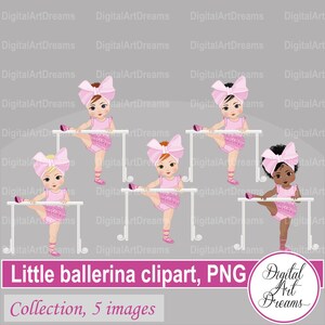 Clipart de bailarina, bailarinas para niños pequeños, clip art para bebés, niña afroamericana, personajes de baile, imprimibles, gráficos de enfermería, arte mural png