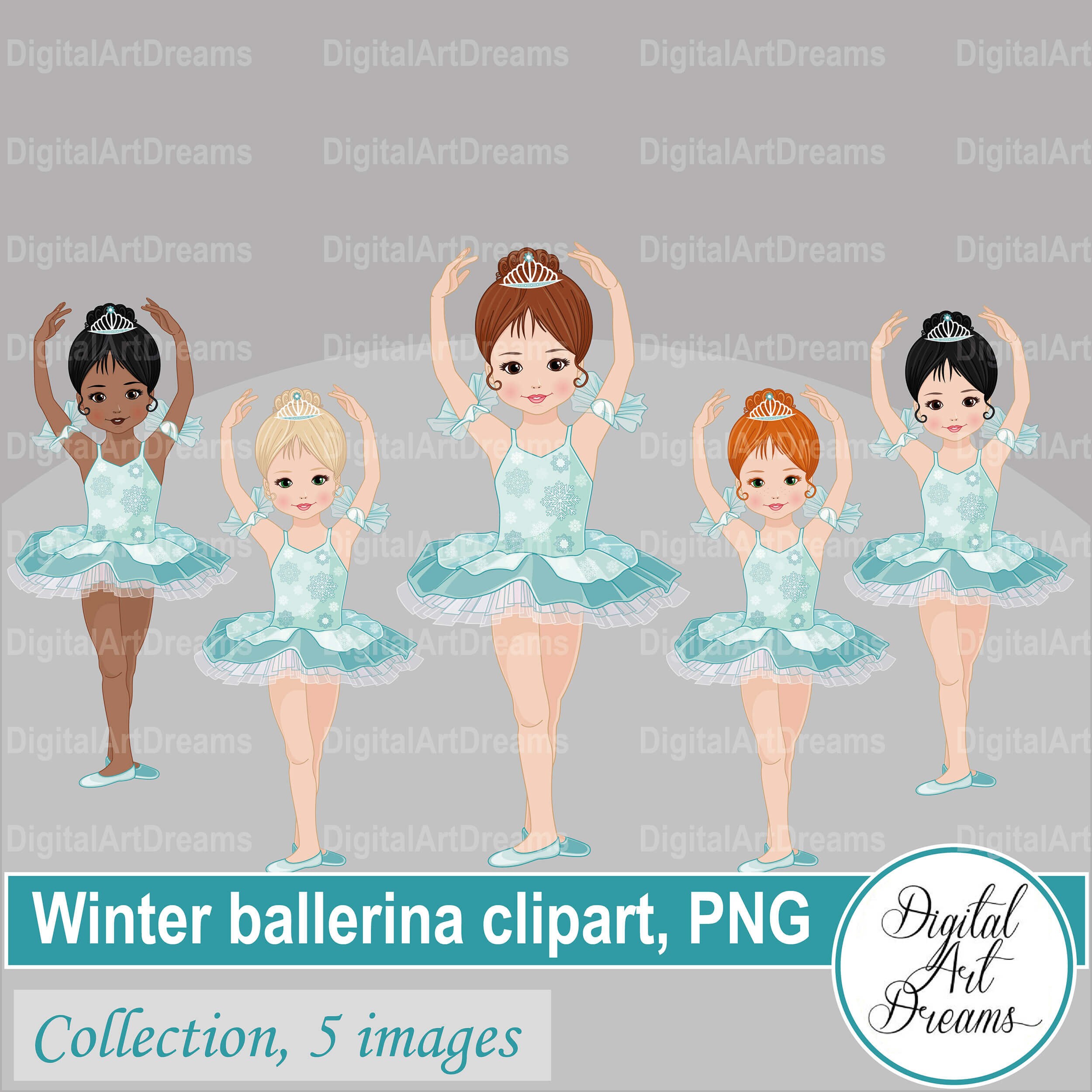 Winter Ballerina Clipart Ballerina Wall Art Cute - Etsy