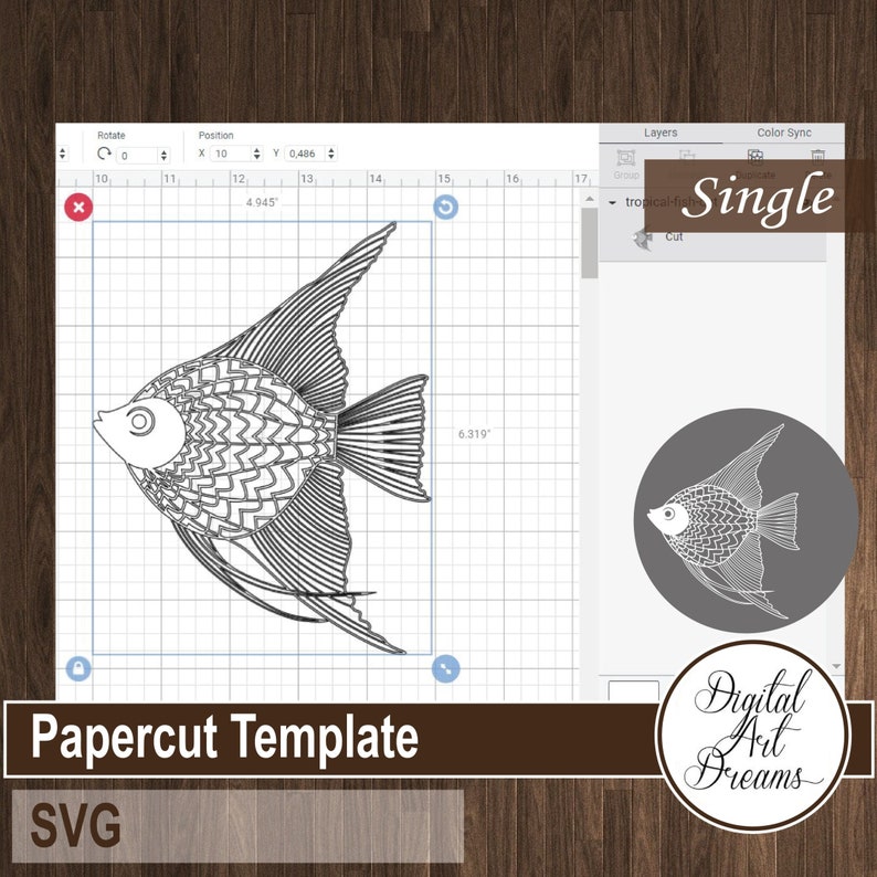 Fish SVG designs Paper cutting templates SVG files for cricut Tropical fish papercut DIY paper wall art Paper craft Papercutting image 2