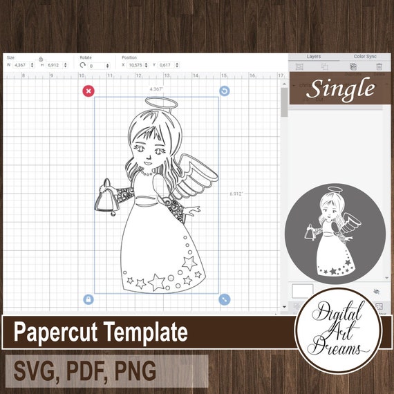 Download Free Christmas Angel Girl Svg Cut Papercutting Template Pdf Etsy SVG Cut Files