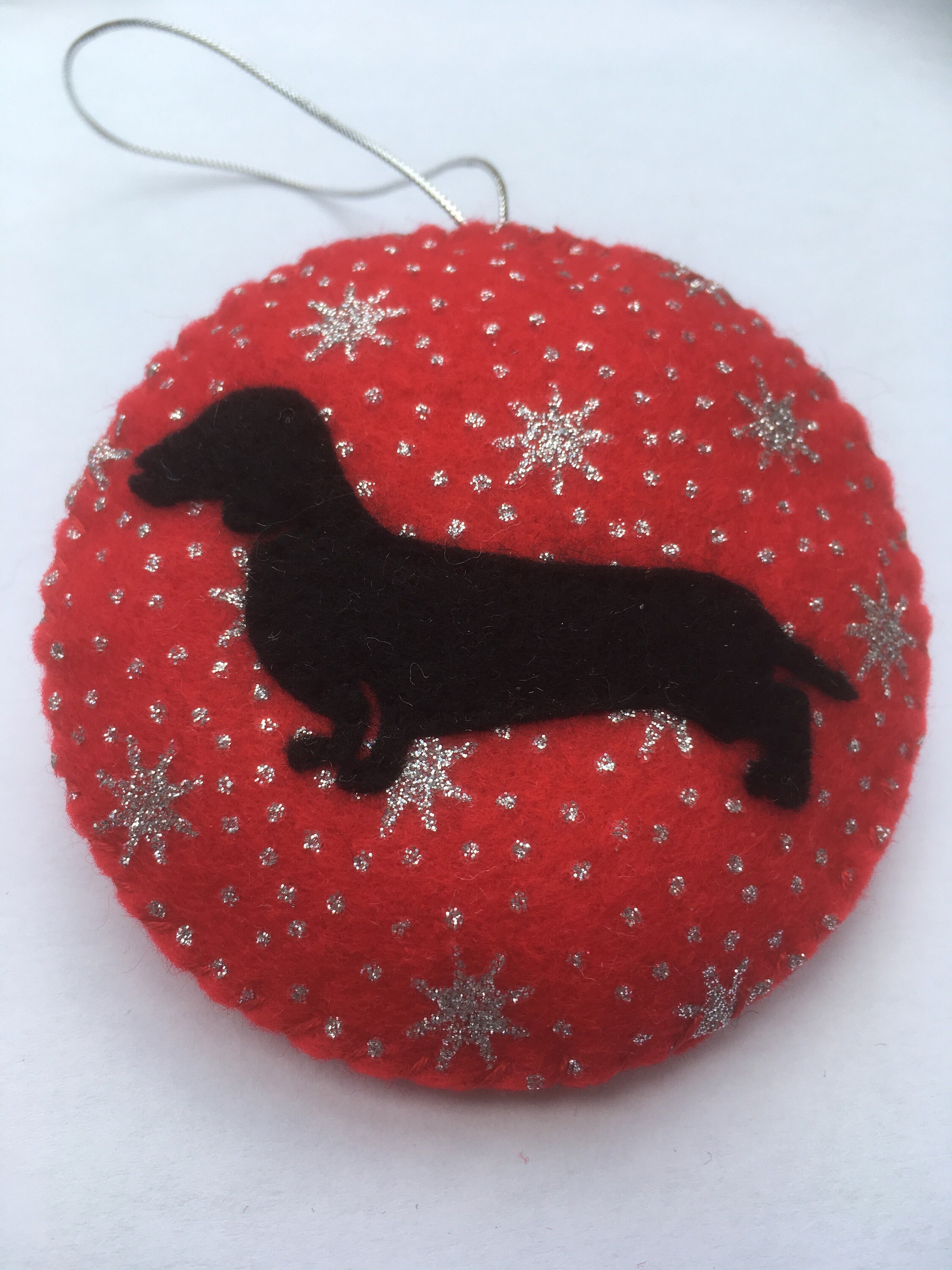 Sausage Dog Bauble White Dog Christmas Tree Decoration Etsy