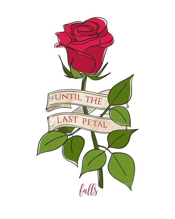 Beauty And The Beast Rose Quote Wall Dorm Art Office Dorm Etsy