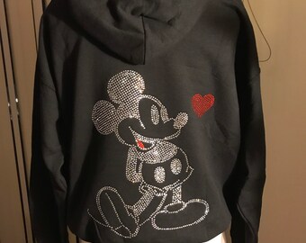 revenge rainbow rhinestone hoodie