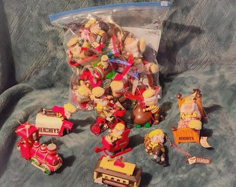 Vtg Lot of 26 Hersheys Kurt Adler Wooden Christmas Ornaments 1996-2000