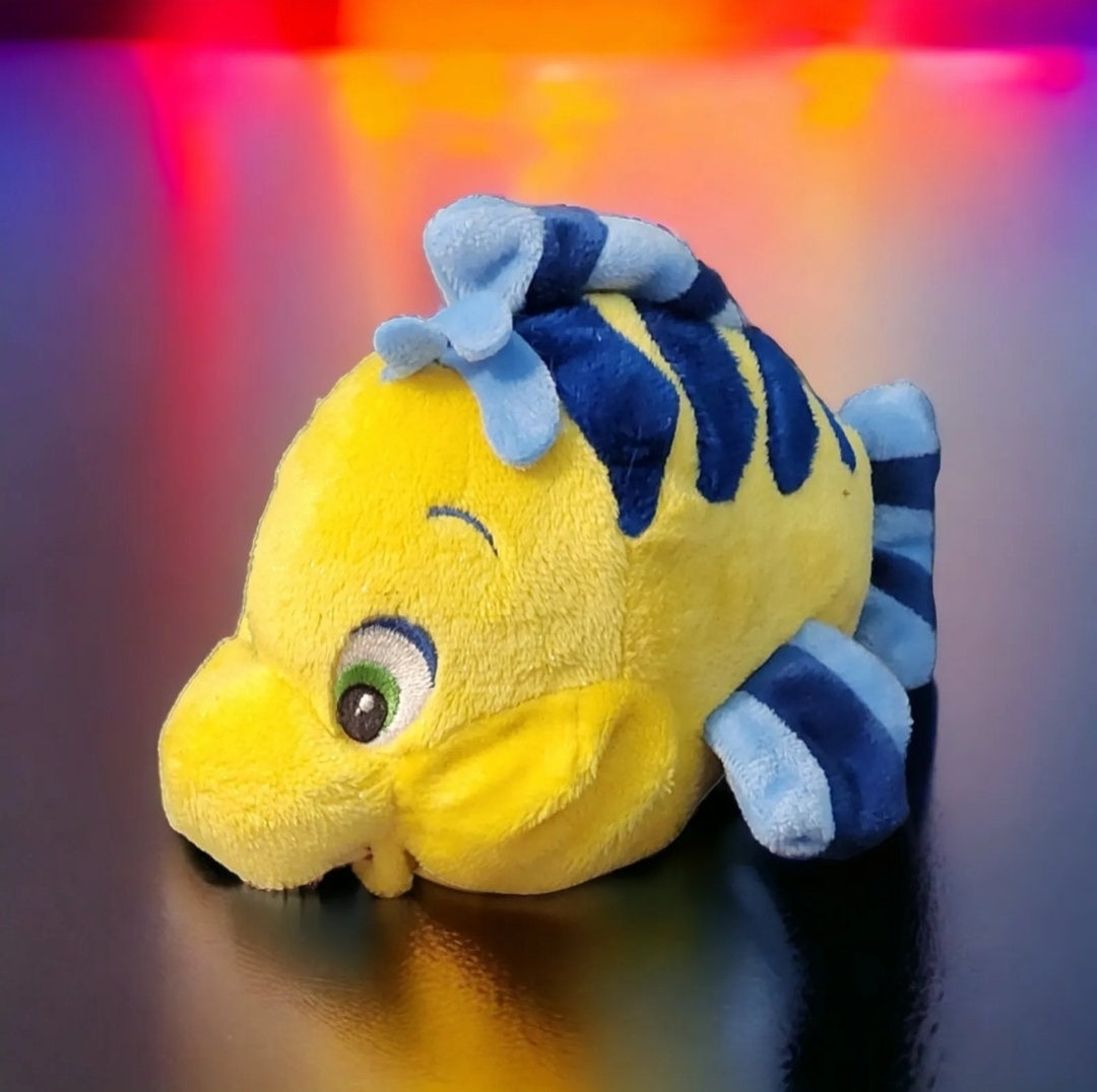 Authentic Flounder the Little Mermaid Toy Stuffed Fish Disney Etsy
