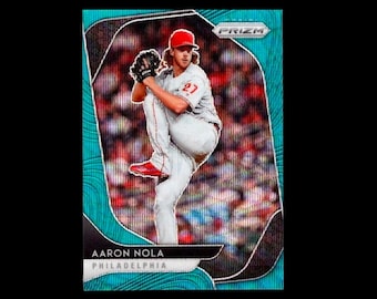 2020 Panini Prizm - Aaron Nola #55 Teal Wave Prizm Mnt