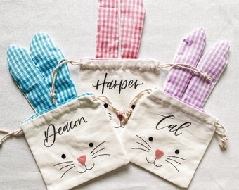 Easter bunny bags, personalized Easter bag, party favor bags, Easter basket ideas, Candy Easter bag