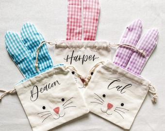 Easter bunny bags, personalized Easter bag, party favor bags, Easter basket ideas, Candy Easter bag