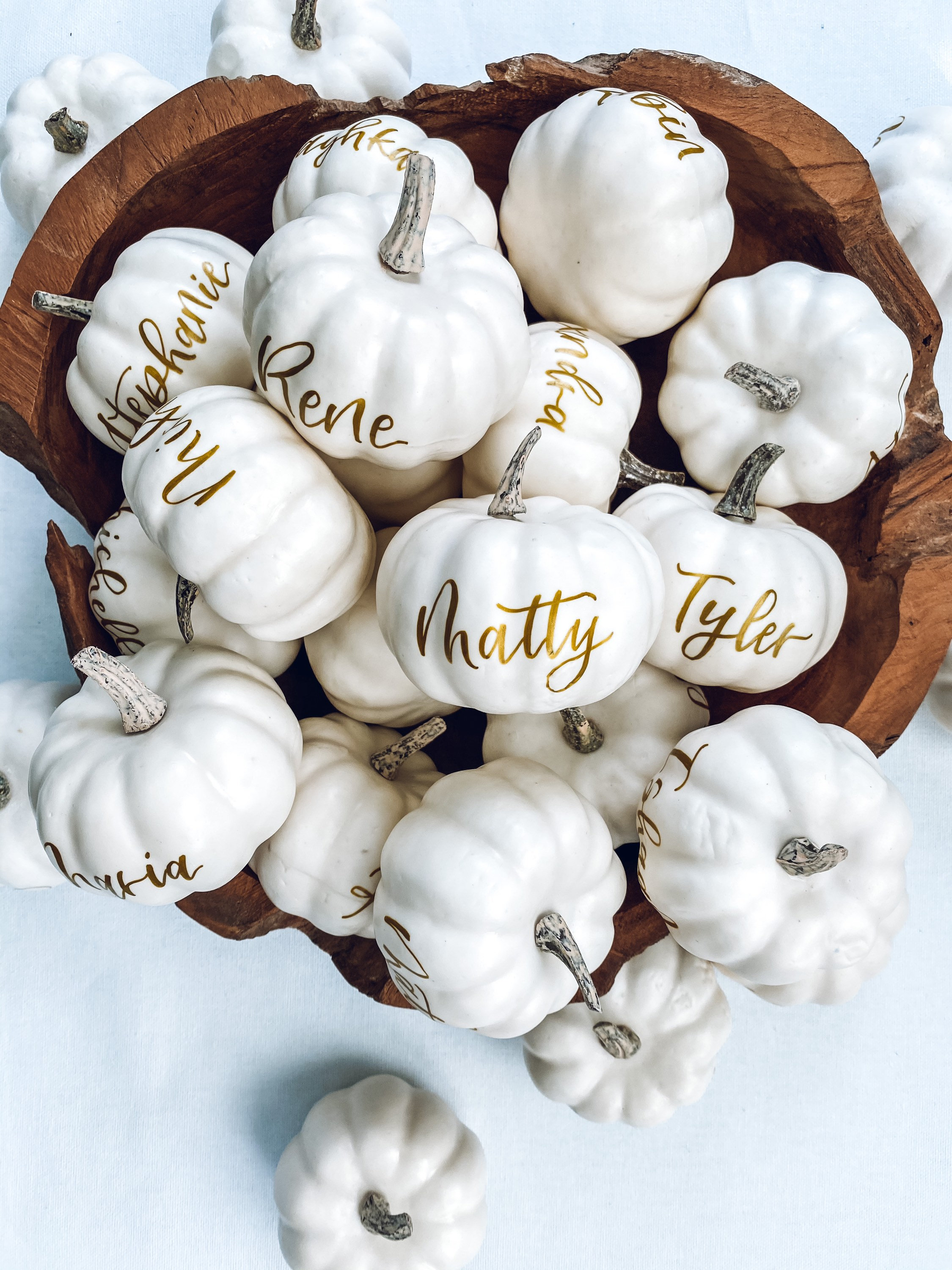 Hand Written Pumpkin Place Cards