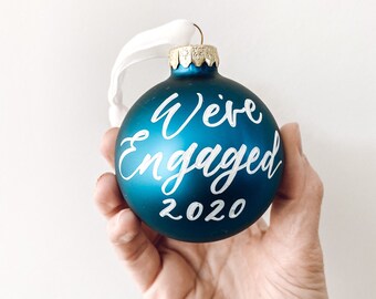 Engagement Christmas Ornament, We're Engaged Ornament - 2025 Personalized Glass Christmas Ornament, Engagement Gift, 2025 We got engaged