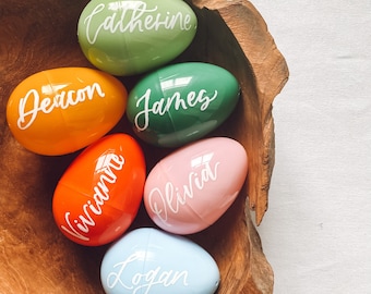 Easter eggs home decor, names on over sized easter egg, personalized handwritten easter eggs, easter egg hunt, personalized Easter egg