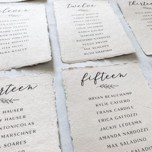 The Parker Collection Printed seating chart on handmade paper for modern or minimalist wedding reception or rehearsal dinner image 7