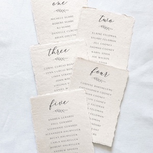 The Parker Collection Printed seating chart on handmade paper for modern or minimalist wedding reception or rehearsal dinner image 6