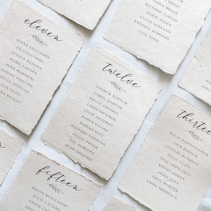 The Parker Collection Printed seating chart on handmade paper for modern or minimalist wedding reception or rehearsal dinner image 9