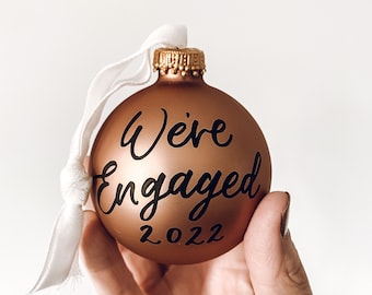 Engagement Christmas Ornament, We're Engaged Ornament - 2025 Personalized Glass Christmas Ornament, Engagement Gift, 2025 We got engaged