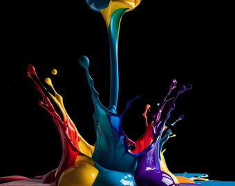 Colorful Paint Bundle - 5 PNG -  Digital Download