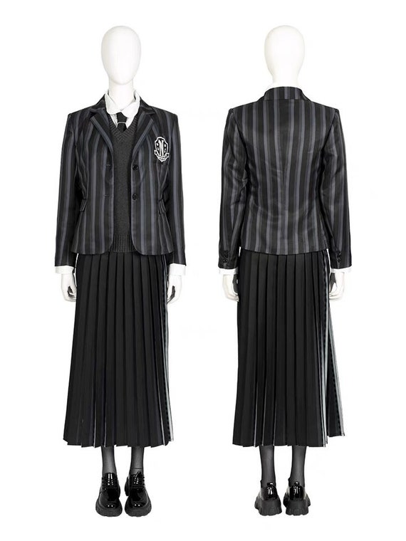 Wednesday Addams Cosplay Costume Dress Addams Family Halloween School  Uniform US