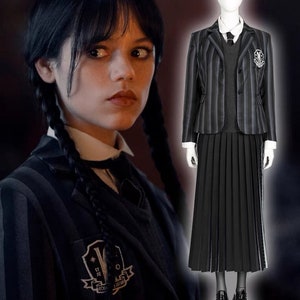 Wednesday Addams Cosplay Costume Dress Addams Family Halloween School  Uniform