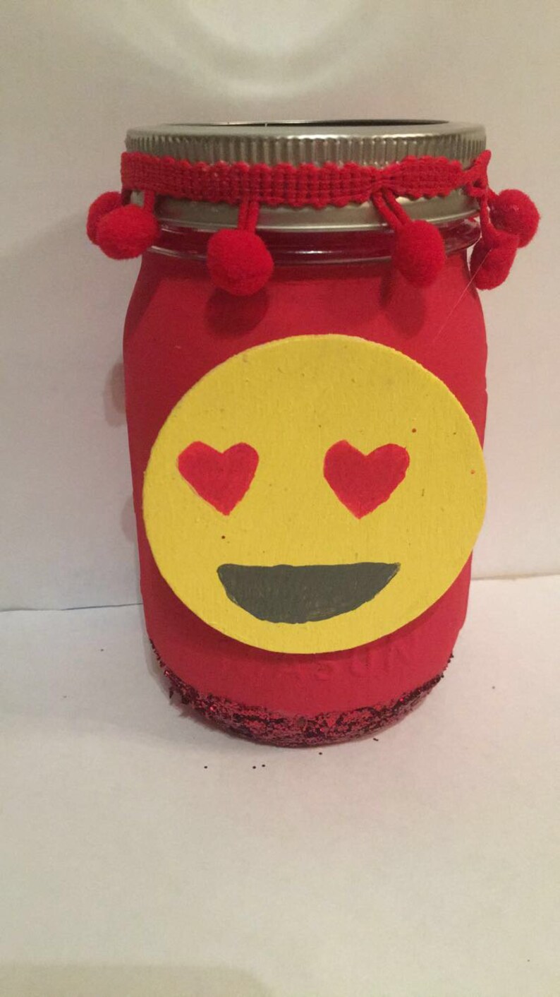Emoji Mason Jar/ Mason Jars/ Soap Dispenser/ Party Decor/ Kids Etsy